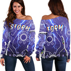 Melbourne Storm Women Off Shoulder Sweate Unique Indigenous - Vibe Hoodie