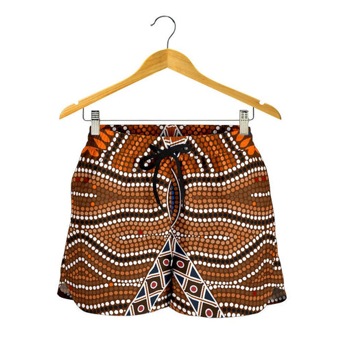 Aboriginal Shorts, Indigenous Dot Painting Women - Vibe Hoodie