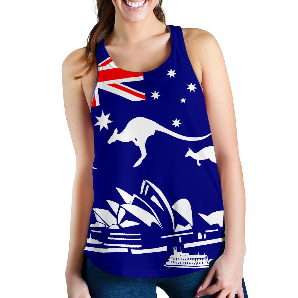 Racerback Tank - Sydney Opera Tank Top Kangaroo Aus Flag - Women - Vibe Hoodie