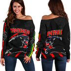 Panthers Women'S Off Shoulder Sweater Claws - Vibe Hoodie