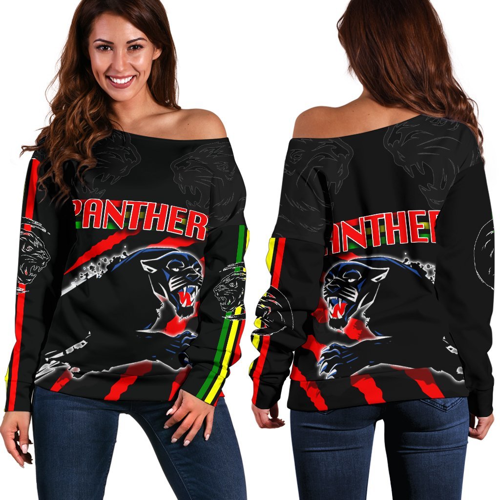 Panthers Women'S Off Shoulder Sweater Claws - Vibe Hoodie