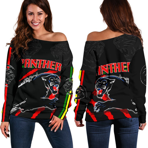 Panthers Women'S Off Shoulder Sweater Claws - Vibe Hoodie