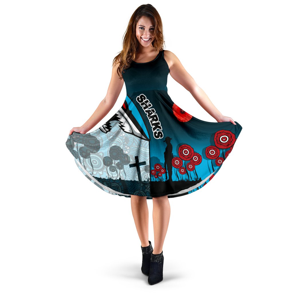 Sharks Women's Dress Cronulla Anzac Day - Vibe Hoodie