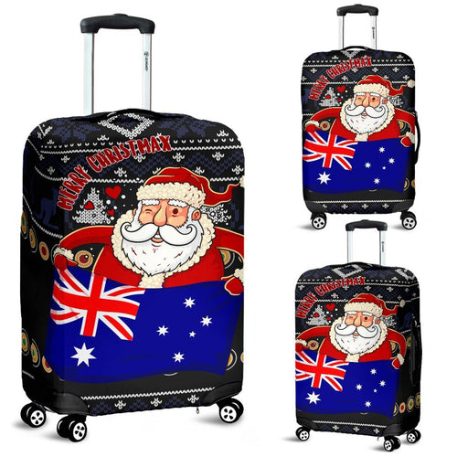 christmas-luggage-covers-australia-santa-claus-hold-the-flag-black
