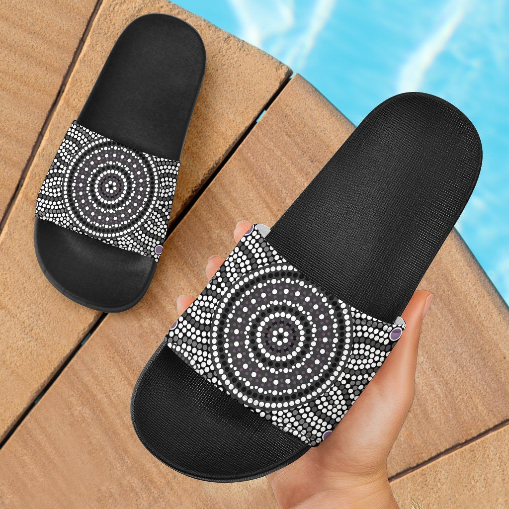 aboriginal-slide-sandals-aboriginal-patterns-ver02-black