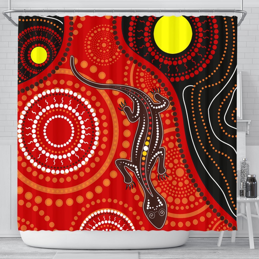 aboriginal-shower-curtain-australia-lizard-dot-painting-art