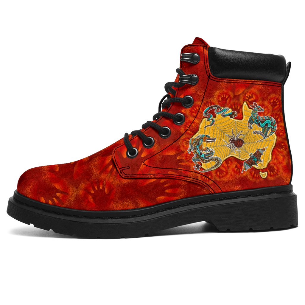 aboriginal-all-season-boots-australia-map-hand-patterns-spider-web
