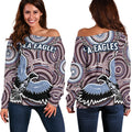 Warringah Women Off Shoulder Sweater Sea Eagles Indigenous - Vibe Hoodie