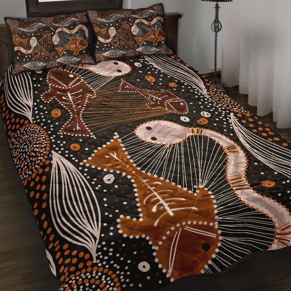 aboriginal-quilt-bed-set-indigenous-fish-and-snake