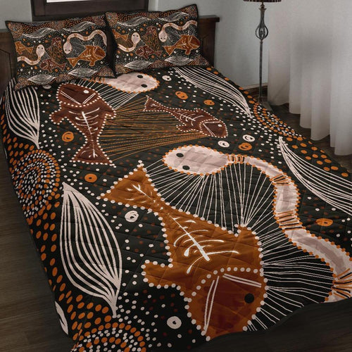 aboriginal-quilt-bed-set-indigenous-fish-and-snake