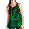 New Zealand Maori Mangopare Women Racerback Tank Polynesian - Green - Vibe Hoodie