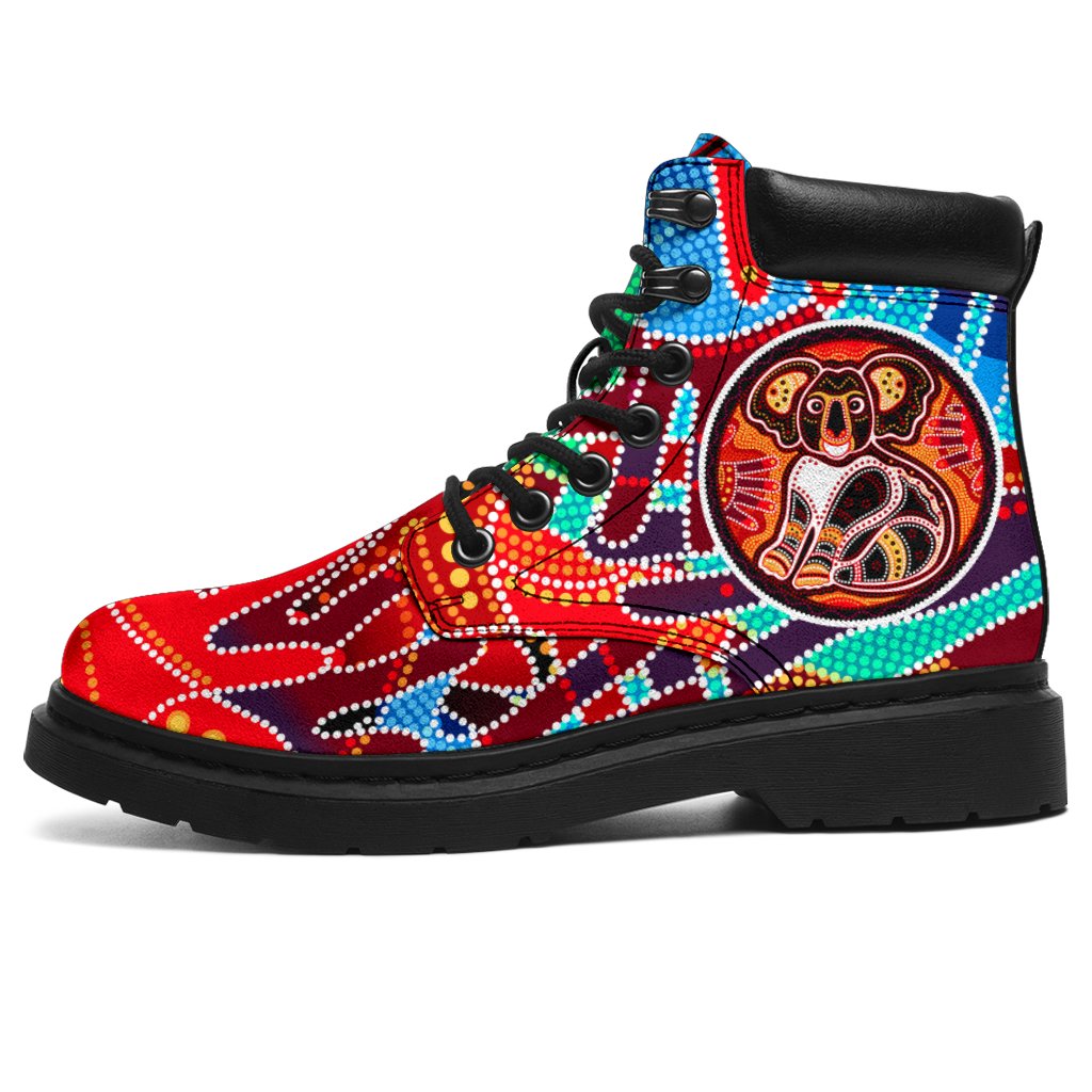 aboriginal-all-season-boots-koala-and-hand-art-dot-painting-boots