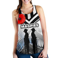 Magpies Women's Racerback Tank Collingwood Anzac Day Special Version - Vibe Hoodie