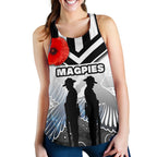 Magpies Women's Racerback Tank Collingwood Anzac Day Special Version - Vibe Hoodie