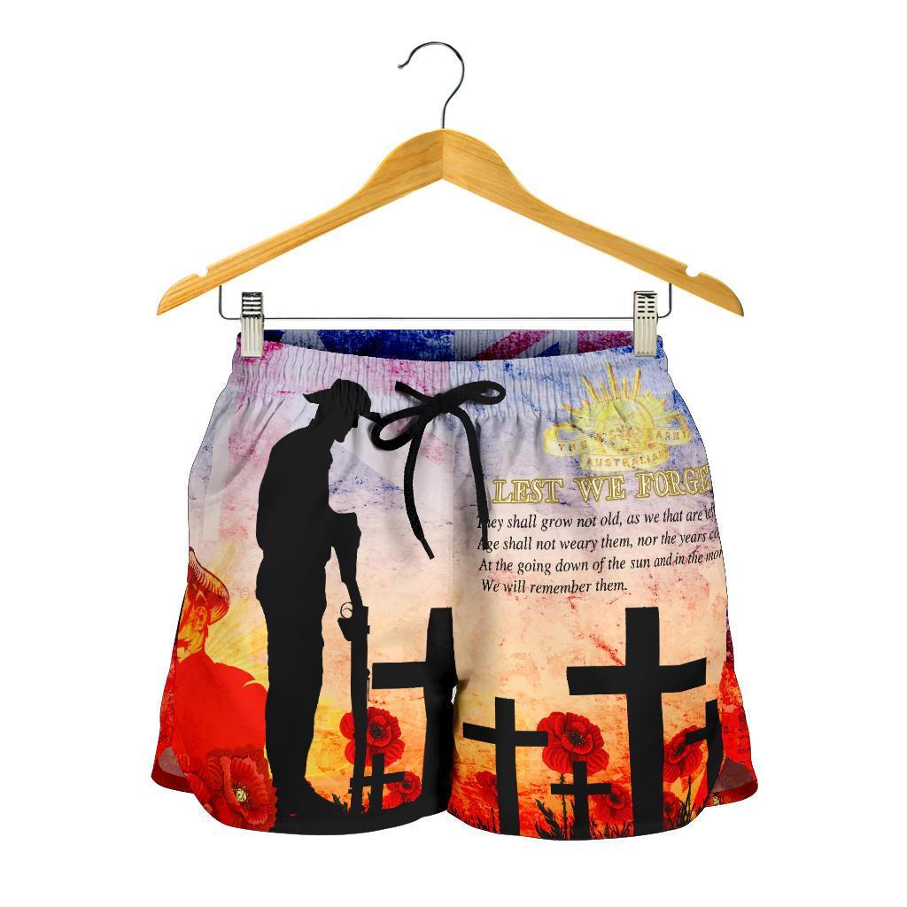 Anzac Women's Shorts - Anzac 2020 Lest We Forget The Australian Army - Vibe Hoodie