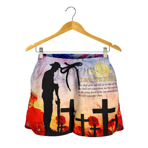Anzac Women's Shorts - Anzac 2020 Lest We Forget The Australian Army - Vibe Hoodie