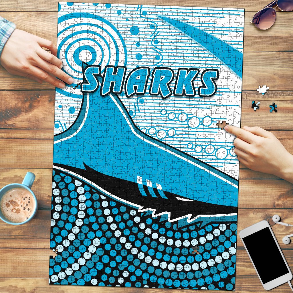 sharks-premium-wood-jigsaw-puzzle-cronulla-indigenous-unique