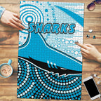 sharks-premium-wood-jigsaw-puzzle-cronulla-indigenous-unique
