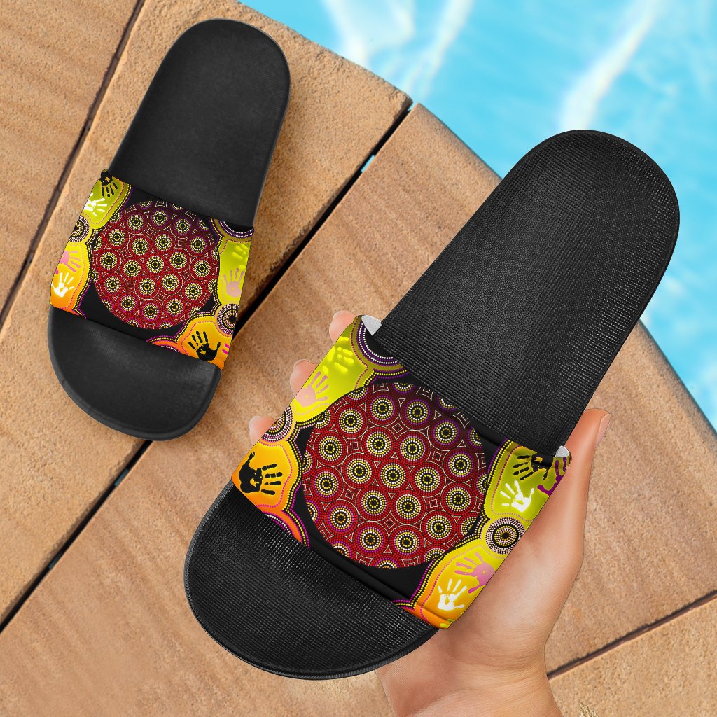 aboriginal-slide-sandals-indigenous-circle-dot-painting-hand-art