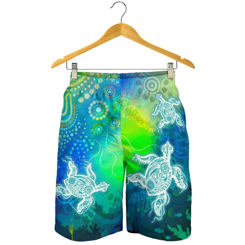 aboriginal-mens-shorts-indigenous-turtle-ocean-dot-painting-art
