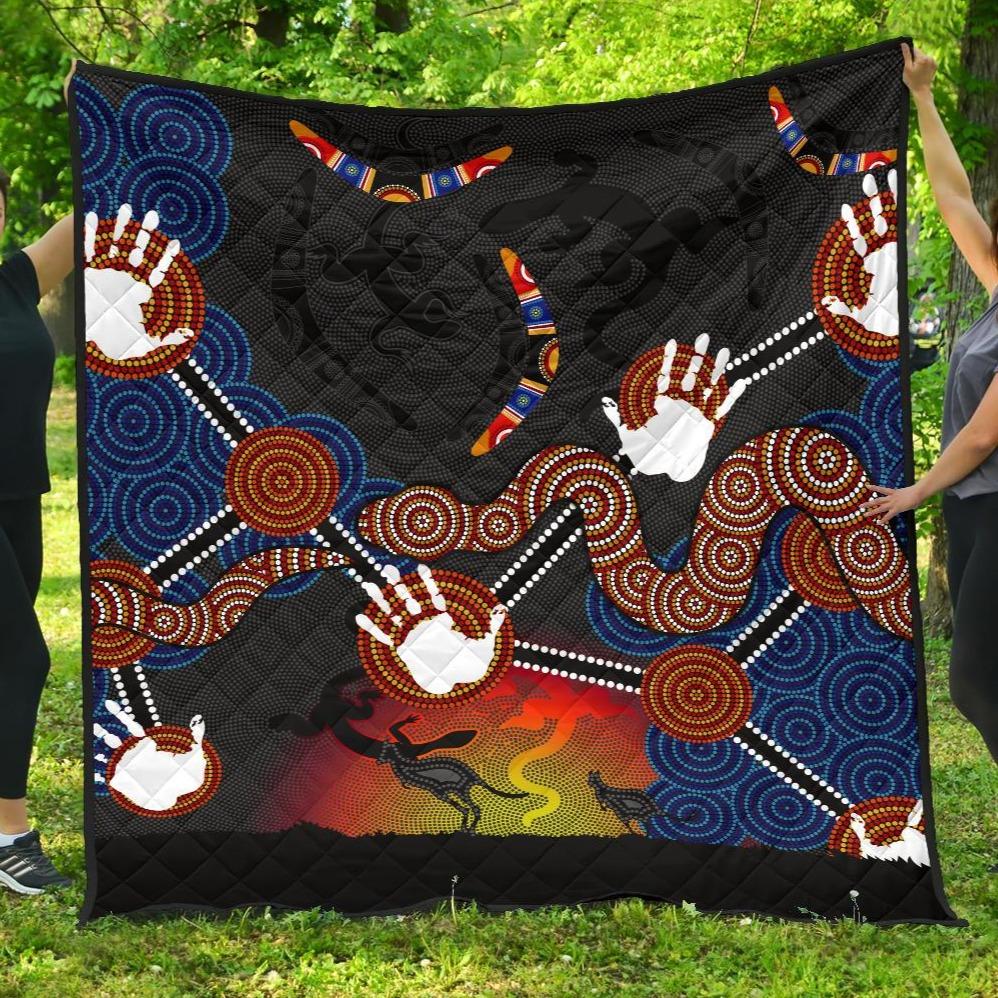 aboriginal-premium-quilt-australian-boomerang-and-snake-indigenous-art