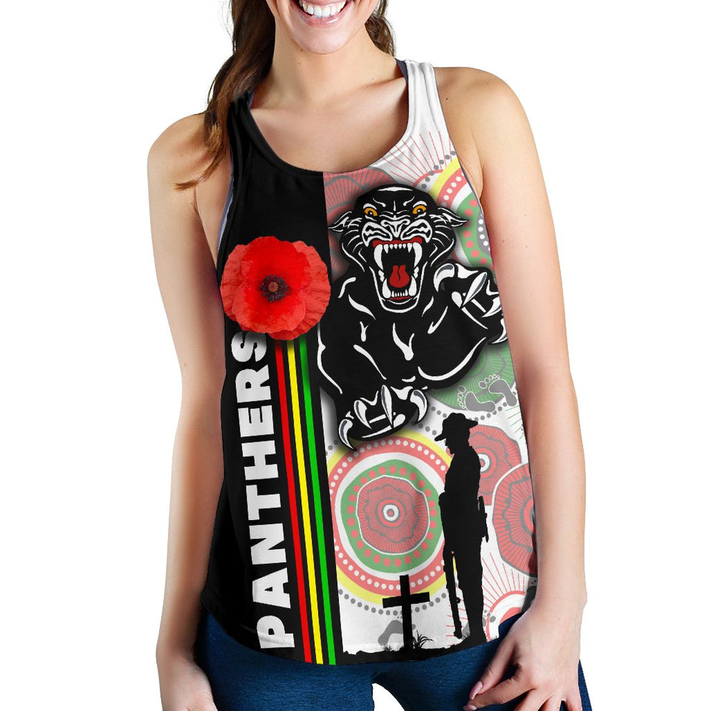 Penrith Panthers Women's Racerback Tank Anzac Day Power Style - Vibe Hoodie