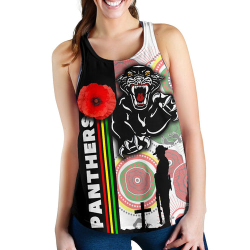 Penrith Panthers Women's Racerback Tank Anzac Day Power Style - Vibe Hoodie