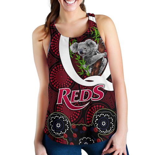 Queensland Women's Racerback Tank Reds Rugby - Koala - Vibe Hoodie