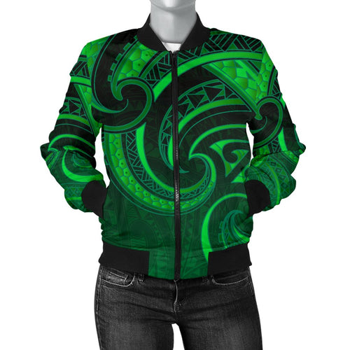 new-zealand-maori-mangopare-women-bomber-jacket-polynesian-green