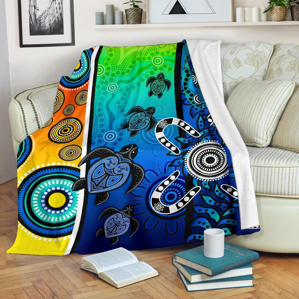 aboriginal-premium-blanket-indigenous-turtle-dot-painting-art