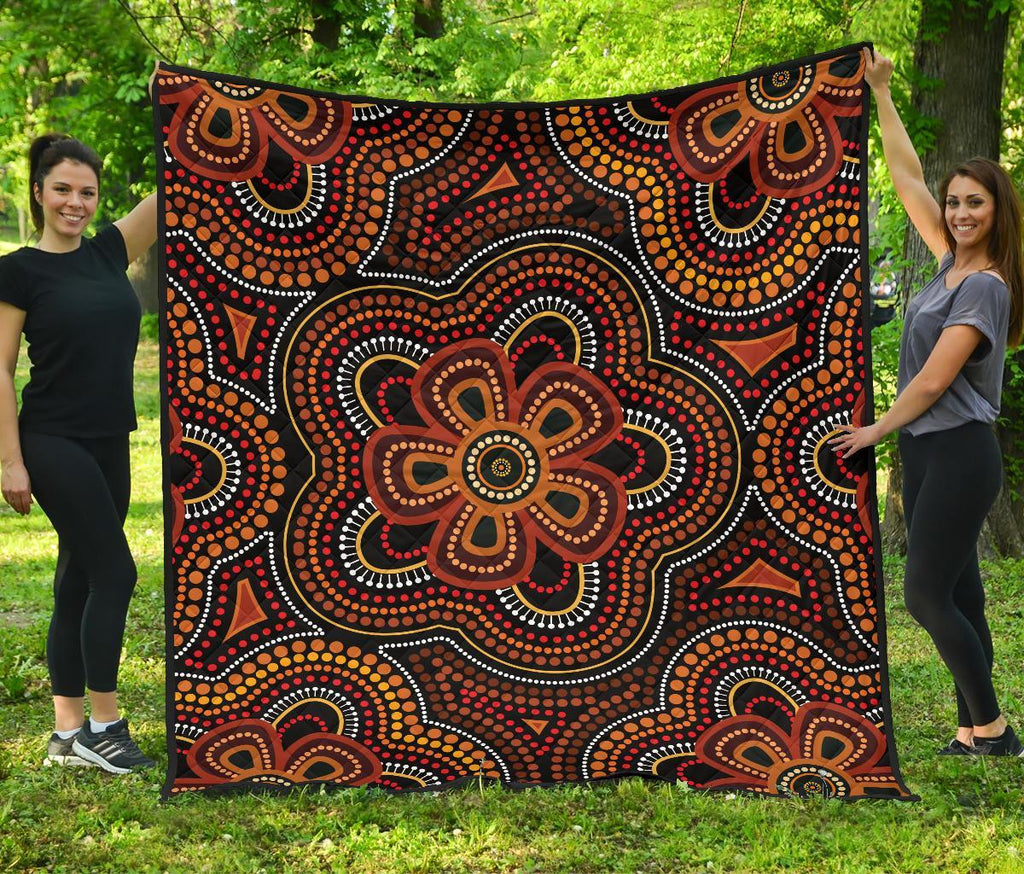 aboriginal-premium-quilt-aboriginal-dot-painting-flowers-style-ver02
