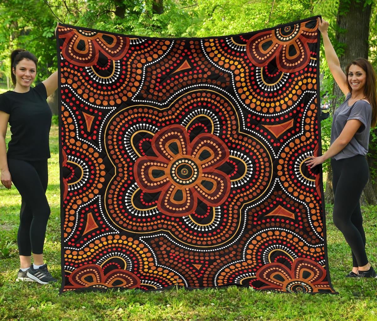 aboriginal-premium-quilt-aboriginal-dot-painting-flowers-style-ver02