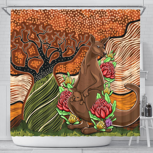 aboriginal-shower-curtain-kangaroo-with-indigenous-tree
