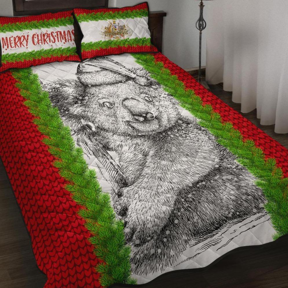 christmas-quilt-bed-set-merry-christmas-koala
