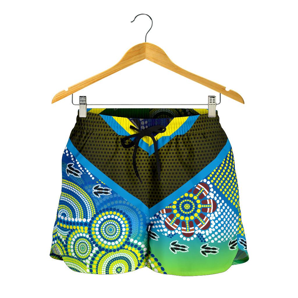 Aboriginal Shorts - Dot Painting Indigenous Circle Patterns - Women - Vibe Hoodie