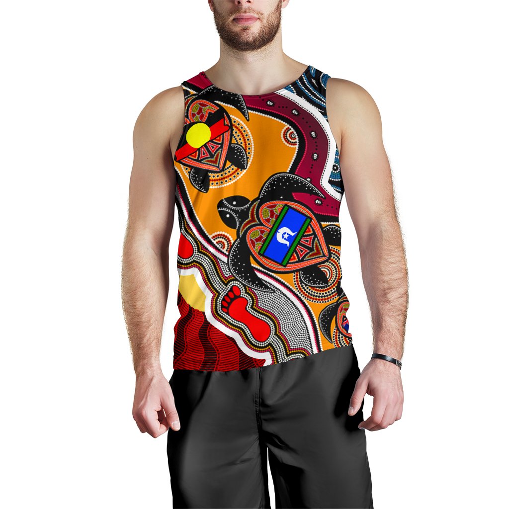 mens-tank-top-australia-aboriginal-dots-with-turtle-and-naidoc-flags