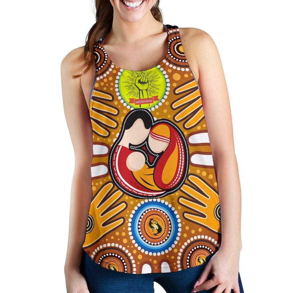 Racerback Tanks - Aboriginal Family With Dot Painting art - Vibe Hoodie