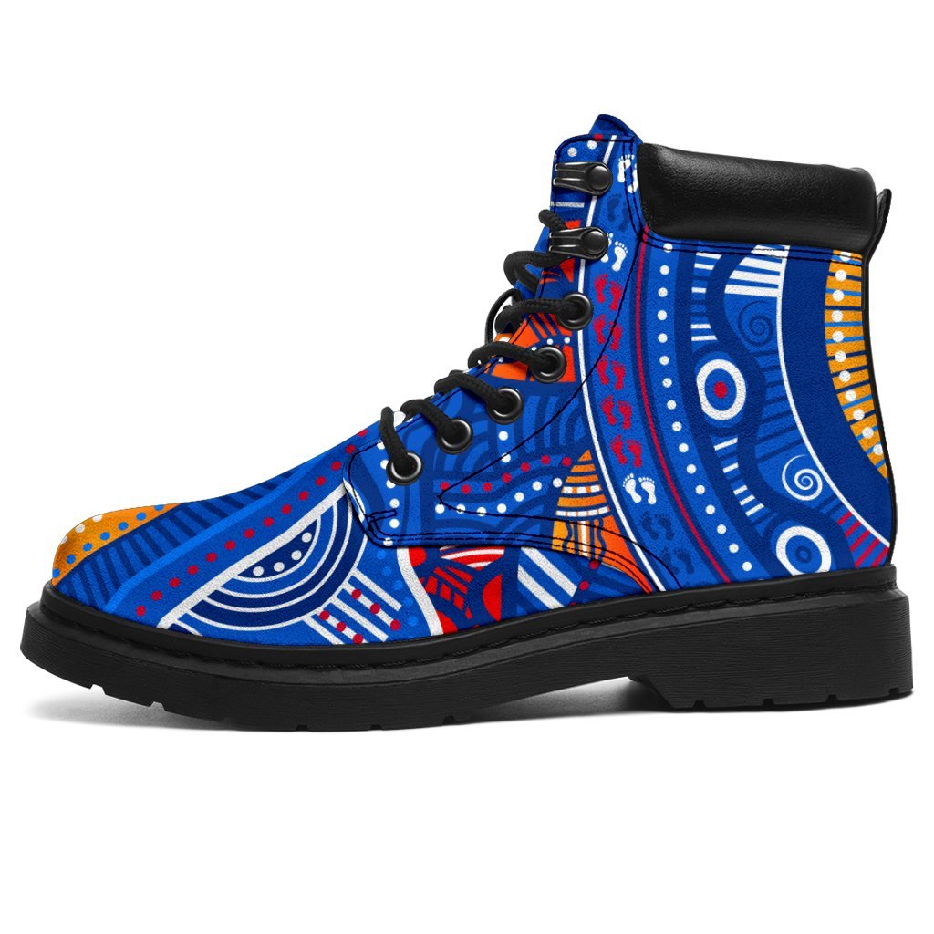 aboriginal-all-season-boots-indigenous-footprint-patterns-blue-color