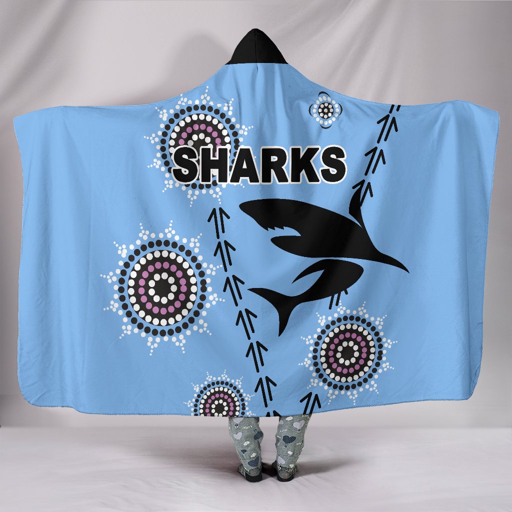 cronulla-hooded-blanket-sharks-simple-indigenous-blue