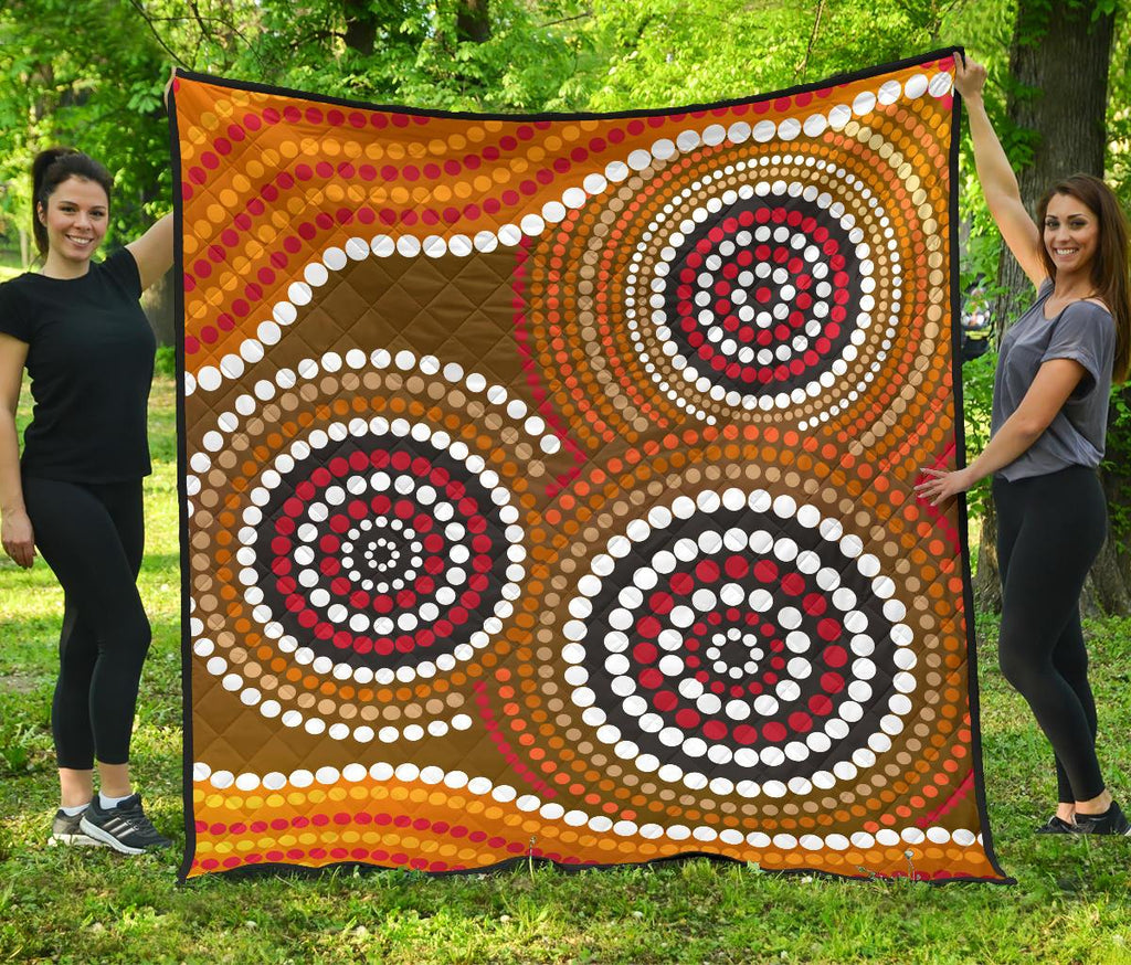 aboriginal-premium-quilt-australia-brown-circle-dot-painting-art
