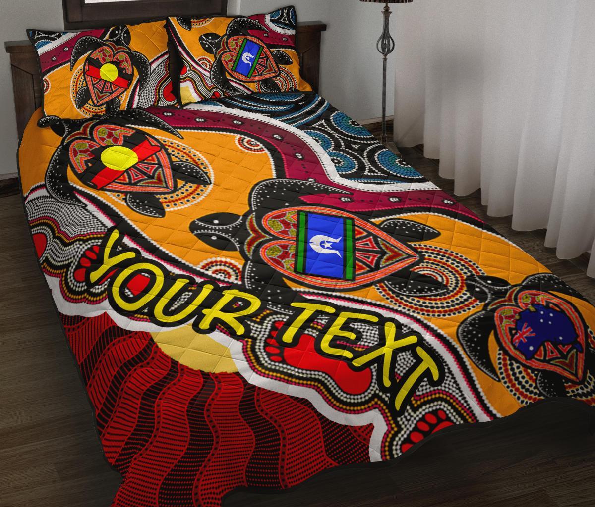 custom-1saustralia-quilt-bed-set-australia-aboriginal-dots-with-turtle-and-naidoc-flags
