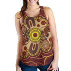 Aboriginal Women's Racerback Tank, Indigenous Lizard Dot Painting Art - Vibe Hoodie