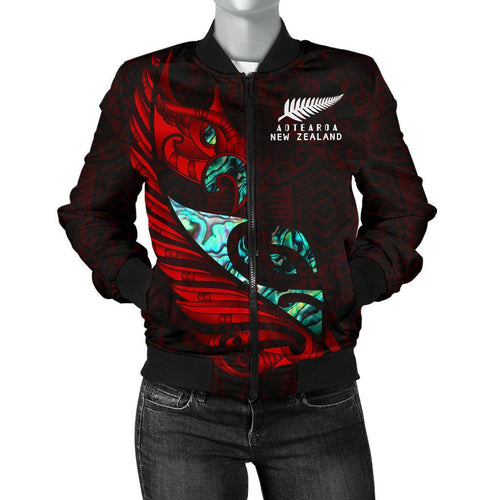 new-zealand-bomber-jacket-for-women-manaia-paua-fern-wing-red