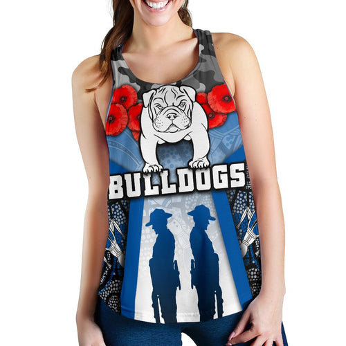Australia Bulldogs Rugby Women's Racerback Tank Anzac Day Survival World - Vibe Hoodie