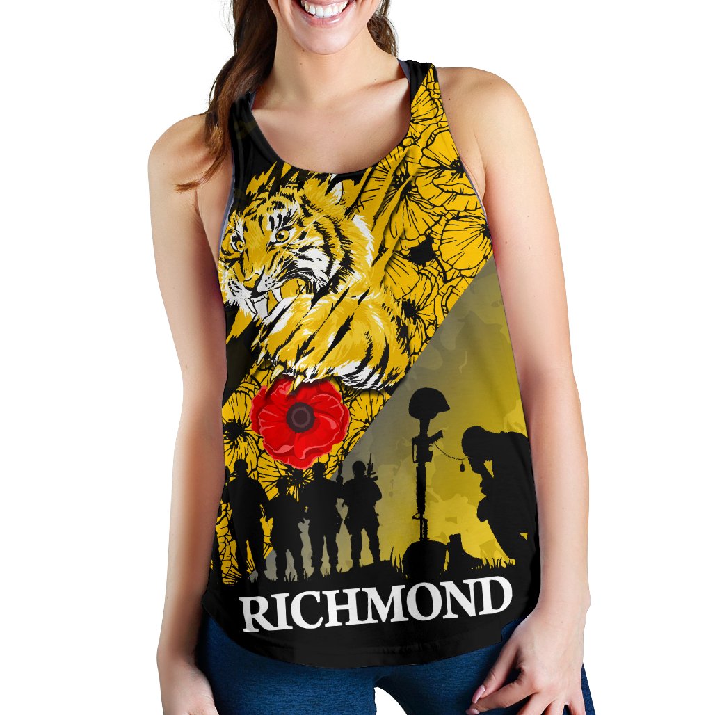 Richmond Tigers Women's Racerback Tank Lest We Forget - Vibe Hoodie
