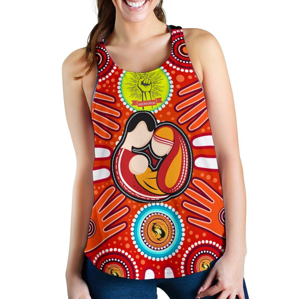 Racerback Tanks - Aboriginal Family With Dot Painting art - Vibe Hoodie