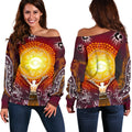 Off Shoulder Sweater - Australian Aboriginal NAIDOC Week - Because Of Her, We Can - Vibe Hoodie