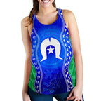 Torres Strait Islanders Women's Racerback Tank - Torres Symbol With Aboriginal Patterns - Vibe Hoodie