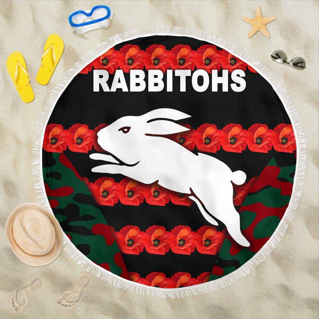 south-sydney-rabbitohs-beach-blanket-anzac-day-poppy-flower-vibes