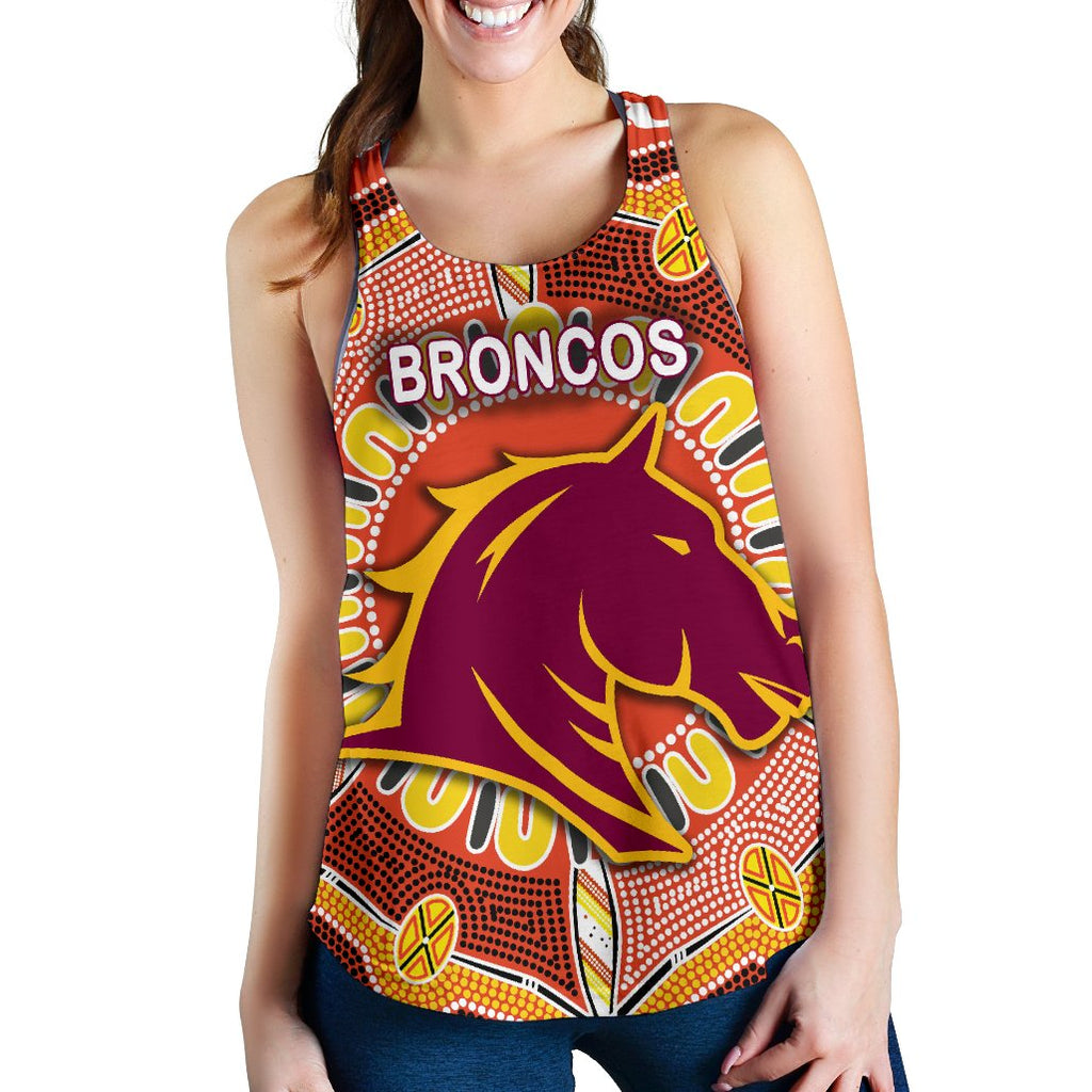 Brisbane Women Racerback Tank Broncos Indigenous Warm Vibes - Vibe Hoodie